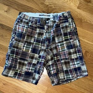 Nautica men’s madras Patchwork 4th July Golf walking travel classic shorts 38
